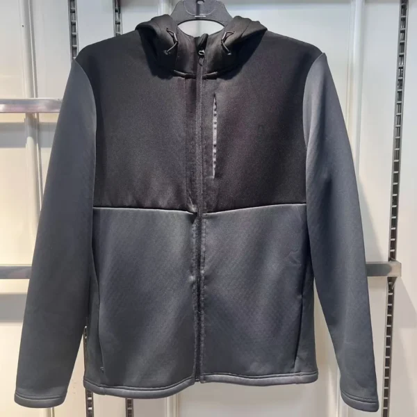 Women’s Black/Grey Hoody | 435g Composite Fabric | 93% Recycled Polyester + 7% Spandex | Moisture Wicking | Bulk Wholesale