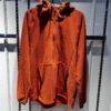 Men’s Coral Orange Half-Zip Hoody | 240g Polar Fleece + 150g Mesh | Custom Logo | Bulk Wholesale