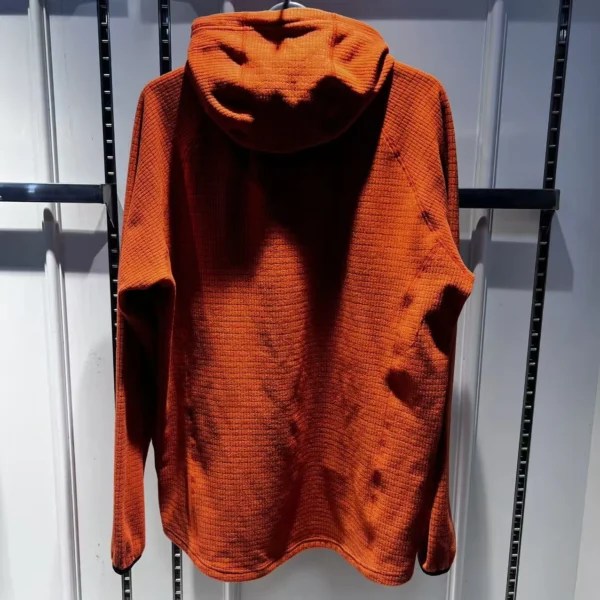 Men’s Coral Orange Half-Zip Hoody | 240g Polar Fleece + 150g Mesh | Custom Logo | Bulk Wholesale