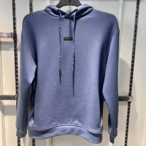 Men’s Blue Hoody | 290g Double-Faced Recycled Polyester + Cotton + Spandex | Bulk Wholesale