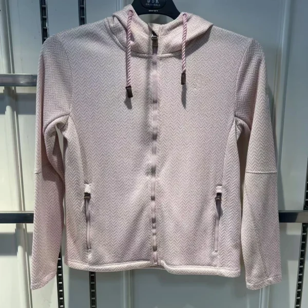 Women’s Pink Hoody | 300g Heavy Knit Brushed Recycled Polyester | Moisture Wicking | Bulk Wholesale